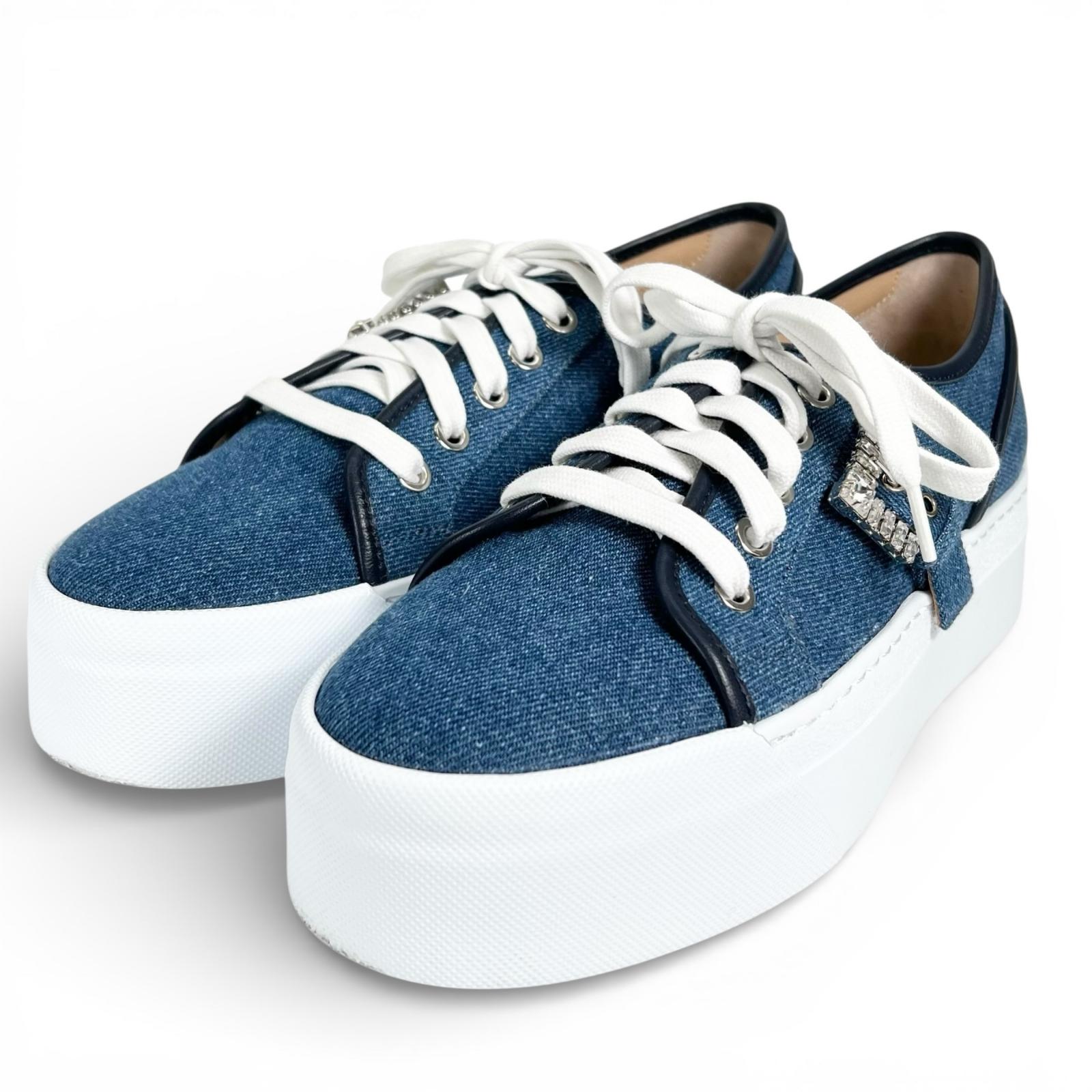 

Excellent Sergio Rossi sneakers SR TWENTY BUCKLE Platform denim Indigo 37 B08910 Used