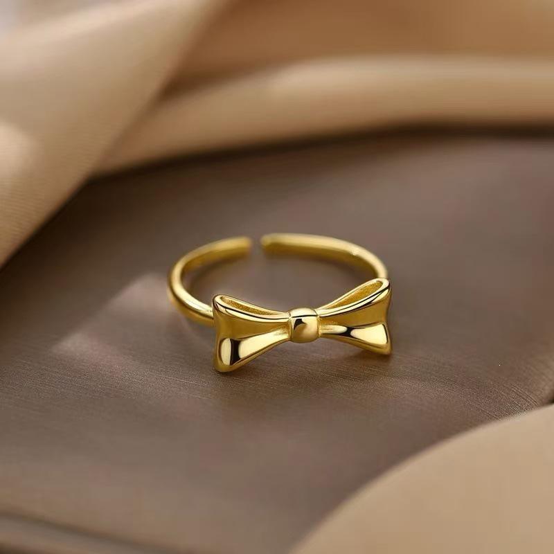 925 Sterling Silver High-End Bow Open Ring - Elegant Women's Design