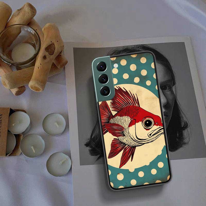 Pop Art Drawing Ideas Fish Phone Case For Samsung Galaxy S22 S25 Ultra S21 S10 Plus S26 Edge S20 S23 S24 FE Cover Silicone S