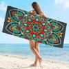 Ethnic Tribal Striped Beach Towel Retro Colorful Geometric Pattern Print Soft Absorbent Quick Dry Towel for Beach Swimming