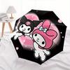 Kuromi,My Melody Automatic Folding Umbrella-Simple 8-Rib Design, Bright Cartoon Pattern, Durable Iron Frame, Suitable For Travel, Outdoor, B