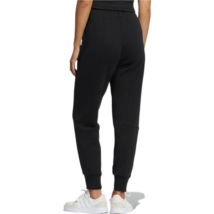 adidas Neo Solid Color Joggers with Logo Print and Elastic Cuffs Women Bottoms Black IL4734
