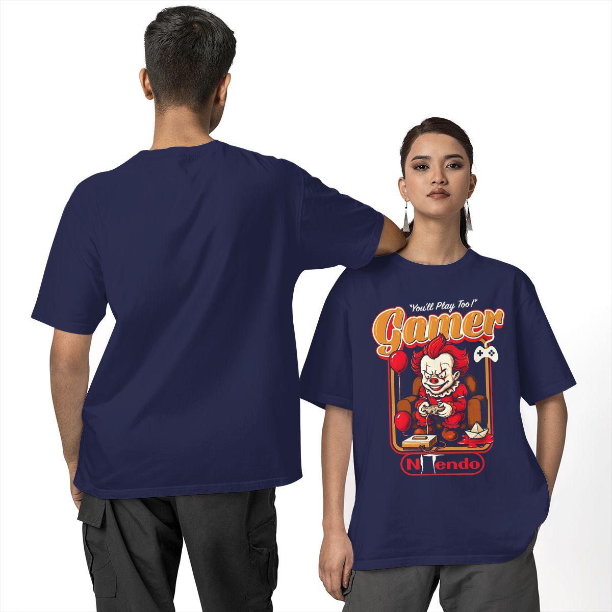 

Men Women Gamer Clown Blk Pennywise T Shirts Cotton Clothes Casual Short Sleeve Round Collar Tees Plus Size T-Shirt 4XL