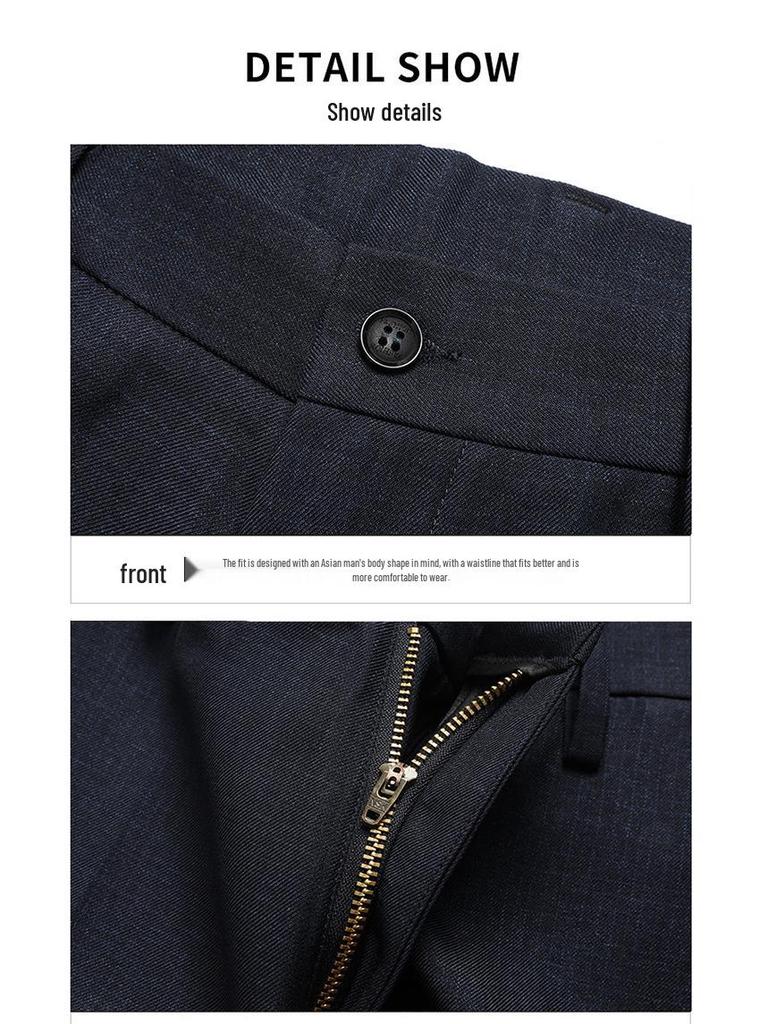 Men's Winter Fleece-Lined High-Waisted Straight-Leg Dress Pants - Loose Fit, Plus Size, Warm