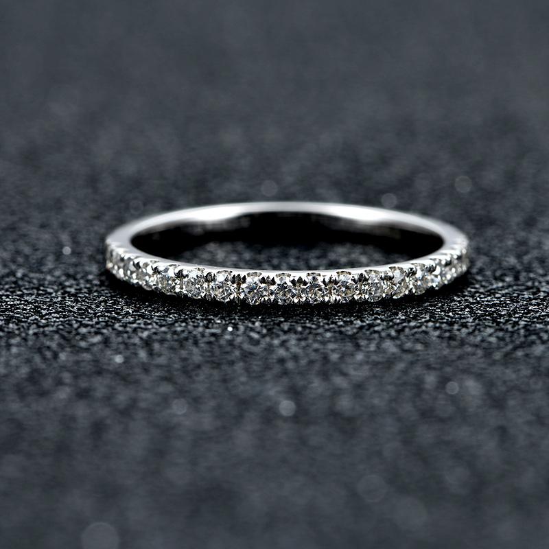 925 Sterling Silver Pass Diament Test Okrągły Doskonałe Cięcie Razem 0.27 CT Moissanite Pierścionek dla Dziewczyn Biżuteria Koktajlowa