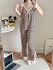 2023 Summer Women's Retro Floral Spaghetti Strap Long Pants Pajamas