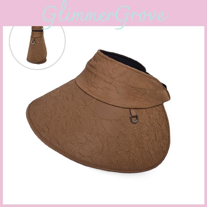 Hollow Top Wrinkled Sun Hat Wide Brim Lightweight Hat Women Travel Accessory
