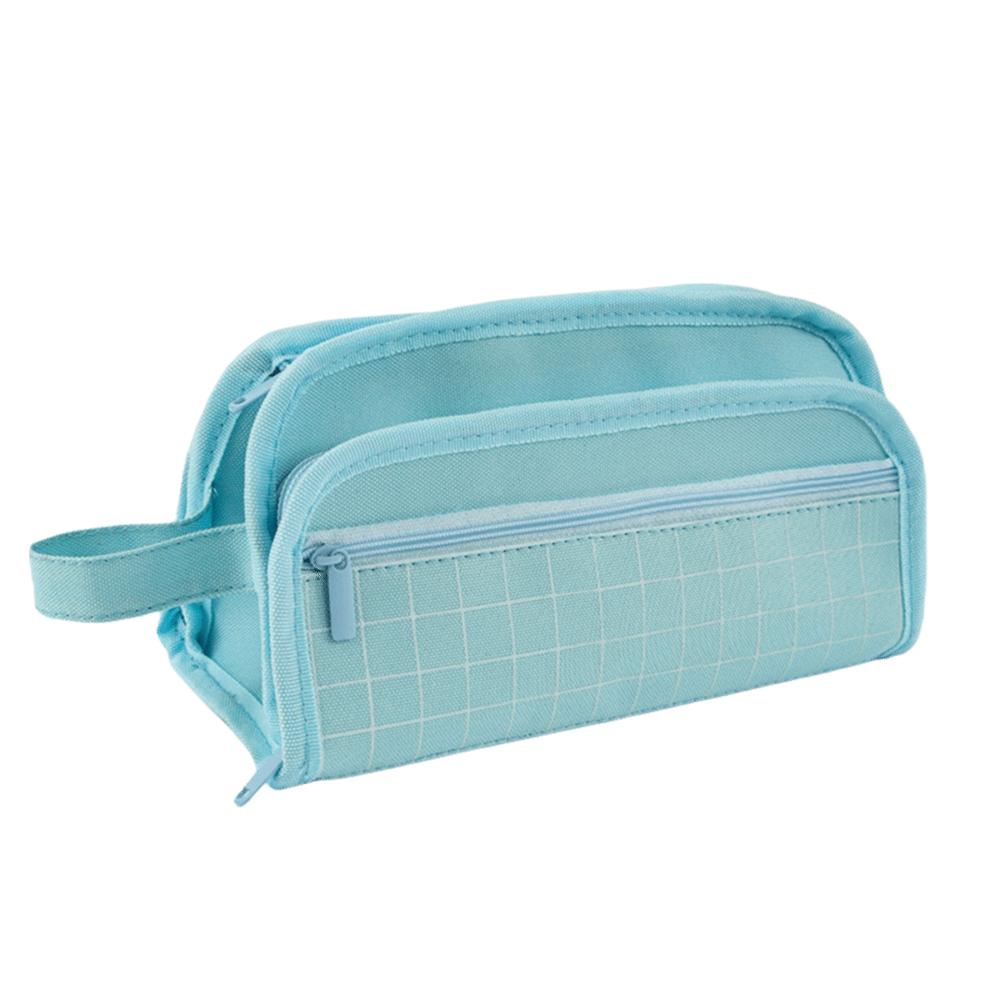 Multi-layer Pen Storage Bag Large-capacity Student Stationary Boxes Grid Pencil Case  Children