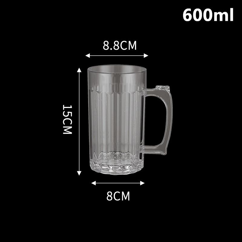 1Pcs 400Ml/600Ml Creative Transparent Acrylic Water Cup Large Capacity Anti-Fall Beer Cup Home Office Bar Tea Juice Coffee Mugs
