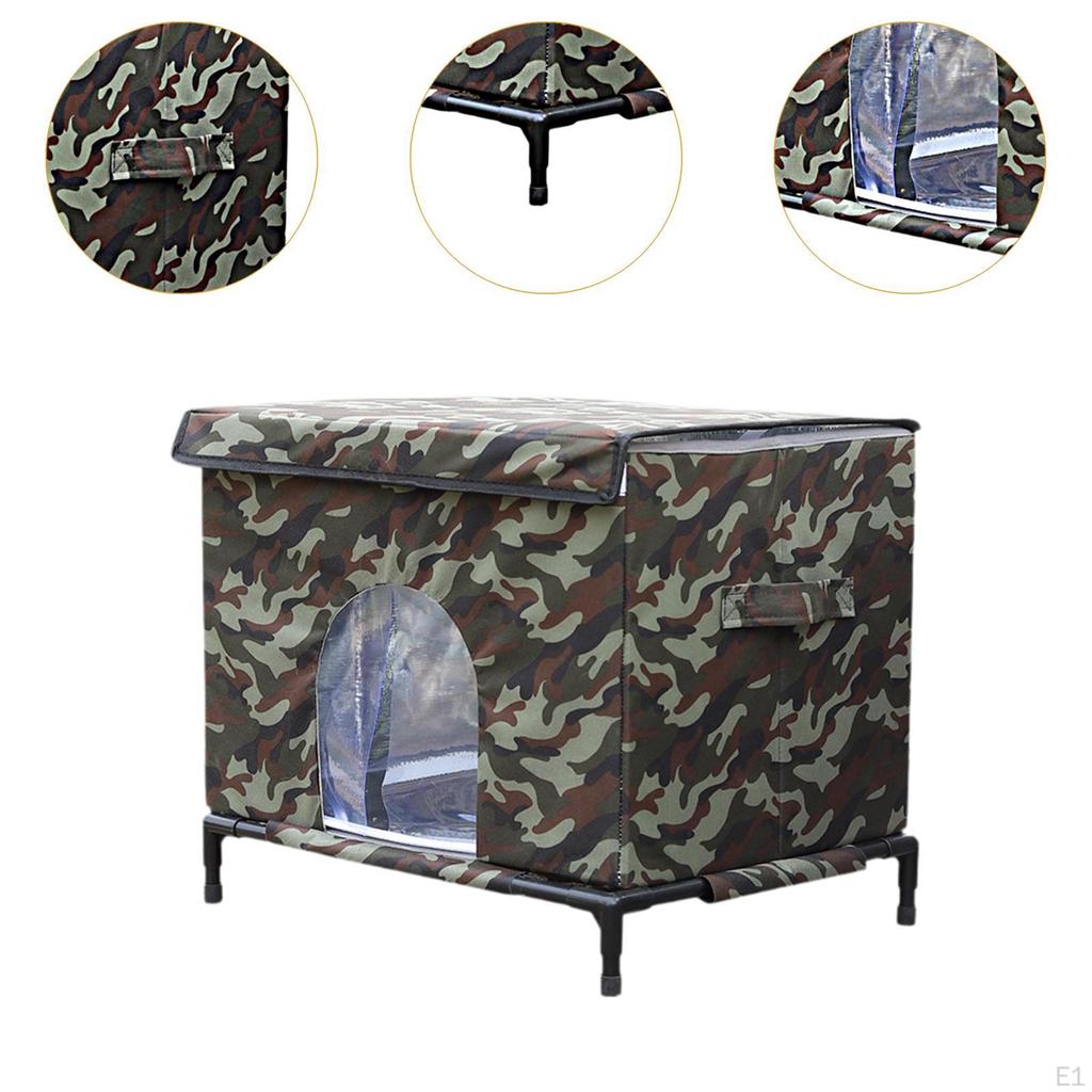 Katzenhaus für Freigänger Erhöht Wetterfest Oxford-Gewebe Eigentumswohnung Versteck Streunerunterkunft