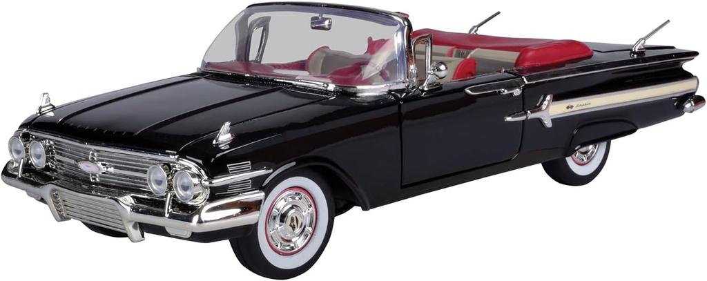 MOTORMAX Scale Chevrolet Impala Cabriolet Diecast Car 1960 1/18 (Black)