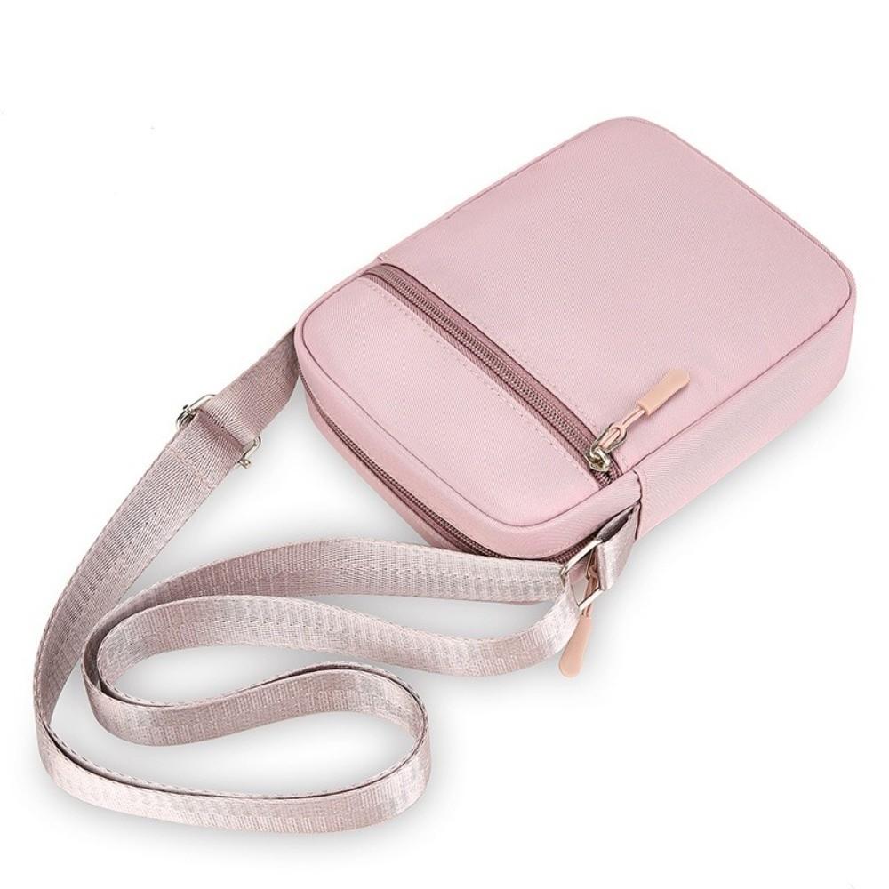 Casual Oxford Cloth Shoulder Bag Solid Color Adjustable Mobile Phone Bag Multiple Compartments Mini Women's Bag