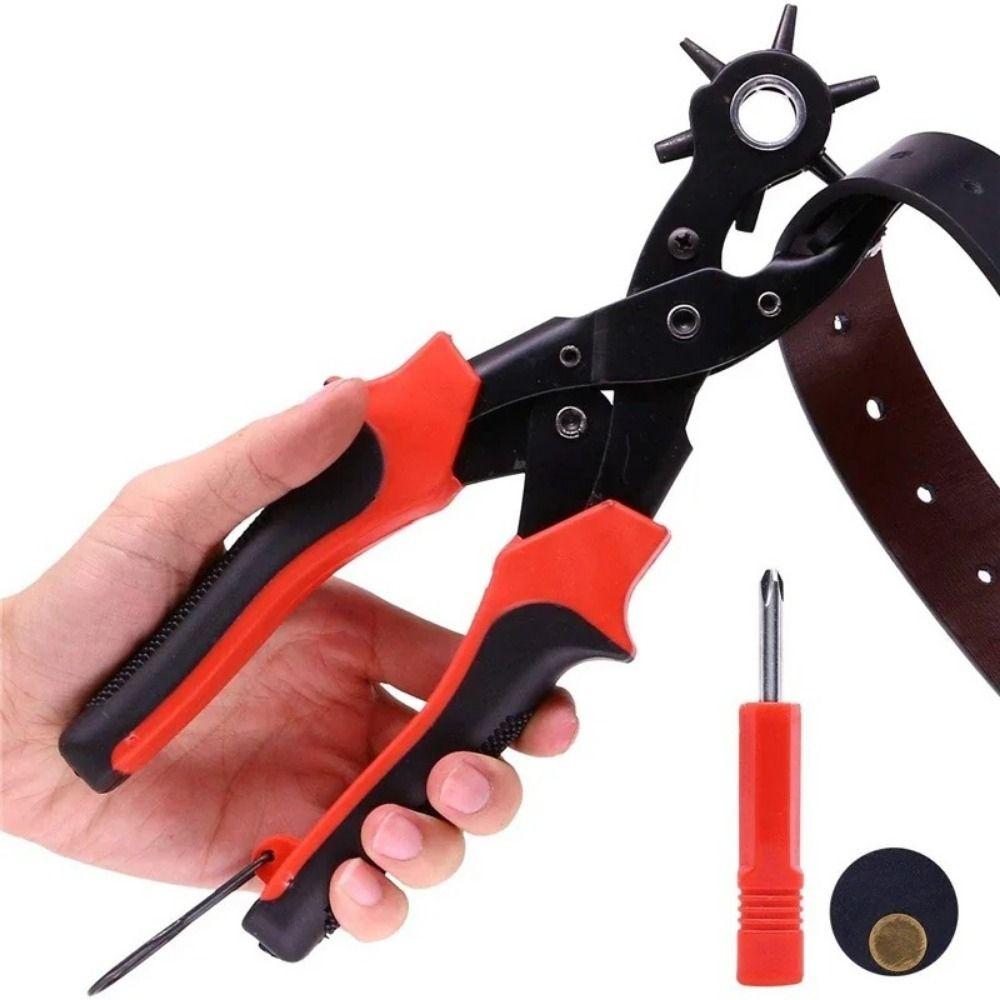 Steel Hole Punch Pliers Revolving Eyelet Piercer Multifunctional Belt Puncher Punch Hole Tool