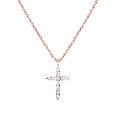 PAVOI 14K Gold Plated Cross Necklace for Women, Cross Pendant, Gold Necklace, 19 Inches, Cubic Zirconia