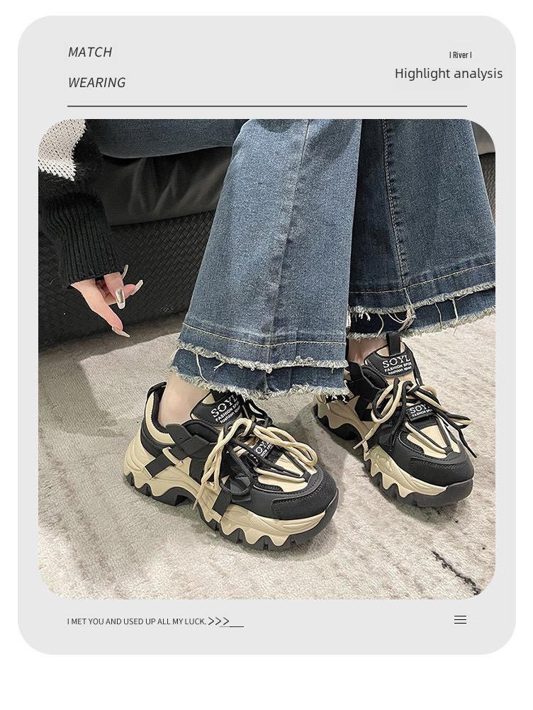 Trending 2024 Women's Thick-Soled Dad Sneakers - Fashionable All-Match Autumn Style
