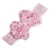 Babyflicka Barn Småbarn Faux Pärla Pannband Rosett Spets Hårband Blomma Huvudbonad