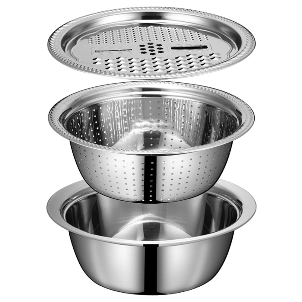 

3 In 1 Multifunctional Colander Strainer Bowl Set 26/28CM Vegetable Washing Bowl with Drain Basket for Vegetables Fruits Salad