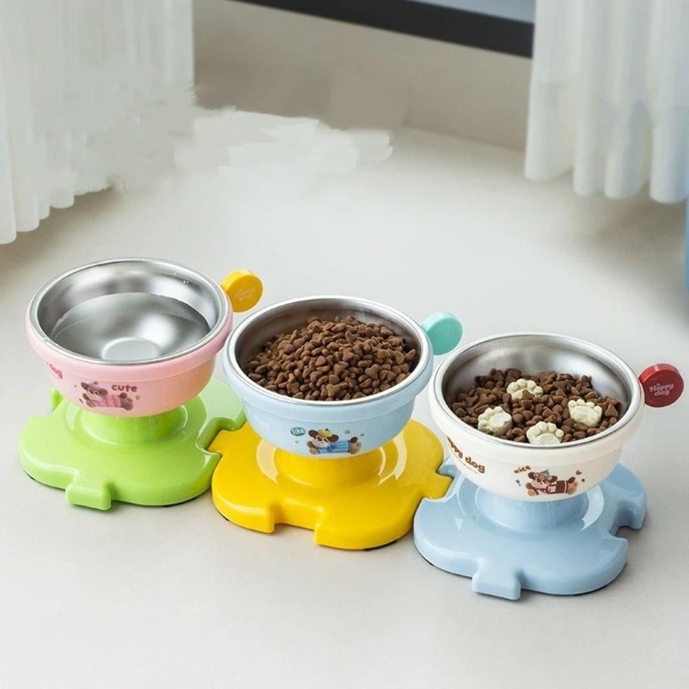 Neck Protection Anti-Choking Cat Bowl Cartoon Cat Drinking Bowl Cat Food Container  Home Indoor