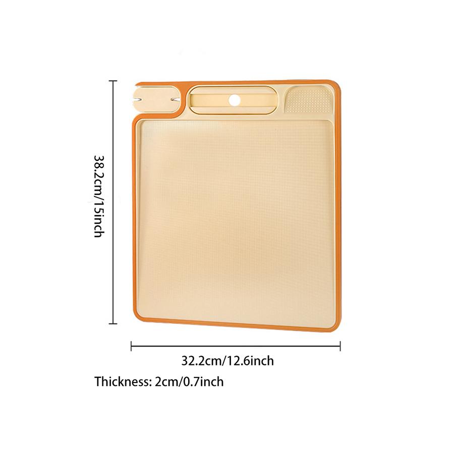 1PC household standing leak-proof multifunctional chopping board with sharpener and non-slip double-sided chopping board.