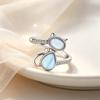 Bf Club Rings For Women Simple Geometric Handmade Irregular Retro Cat Moonstone Ring Allergy For Birthday Gift
