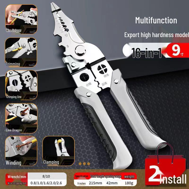 Craft Multifunctional Wire Stripper Electrician Pliers: Wire Stripping, Cutting, and Skinning Tool