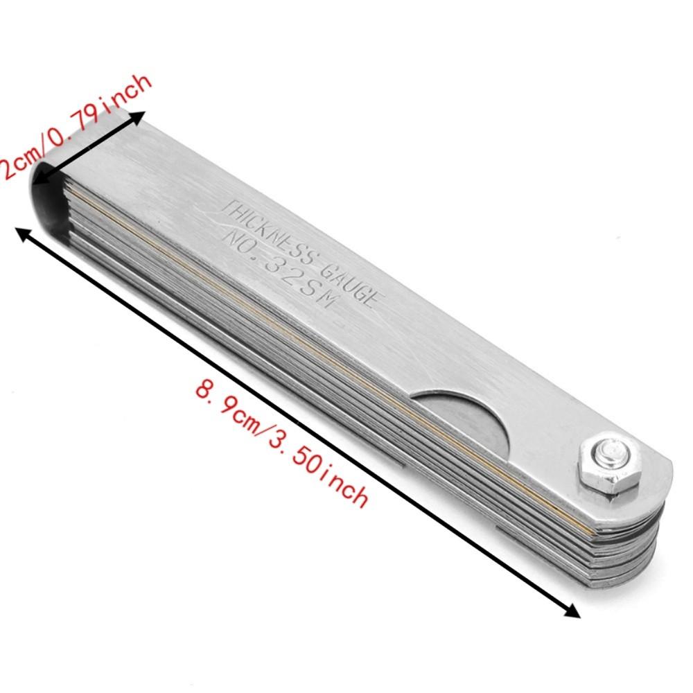 2pcs Stainless Steel Valve Thickness Gauge 32 Blades Gap Measurement Tool Valve Adjustment