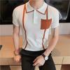Lapel Short Sleeve Polo Shirt Men's Fashion Brand Summer T-shirt Korean Slim Fashion 2025 New All-Matching T-shirt Top