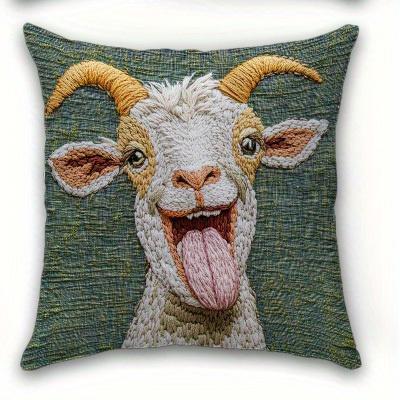 1/4pcs Funny Goat Throw Pillow Covers Farmhouse Animal Decorative Cushion Cases for Home Sofa Couch Cushion cover