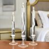 3pcs Transparent Glass Candlestick Lamp Refillable Pillar Candle Oil Lamp Smokeless Creative Romantic Wedding Decoration