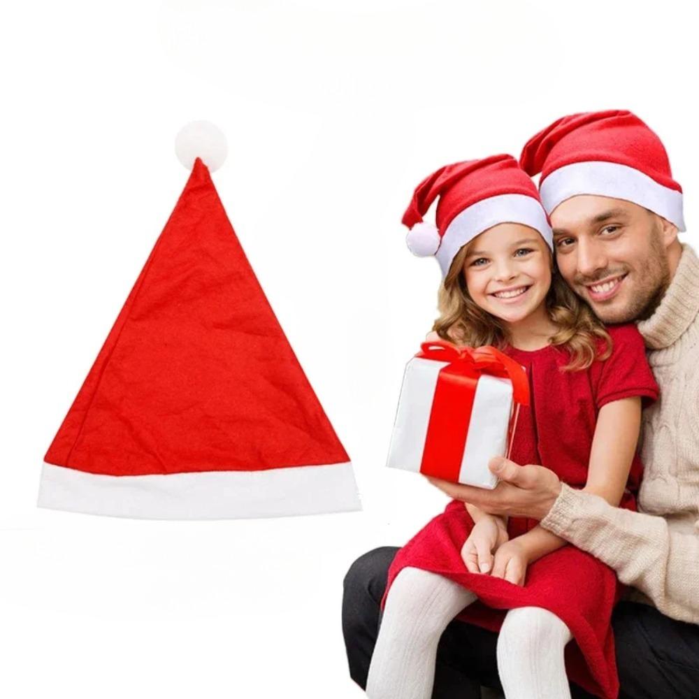 Adults Kids Christmas Hats Non-woven Fabric Santa Claus Xmas Hats Cap Merry Christmas New Year Party Festival Decoration Gifts