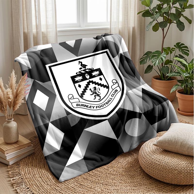 Coperta in Flanella con Stampa Calcio Burnley, Coperta Morbida Calda Leggera per Divano Letto Campeggio