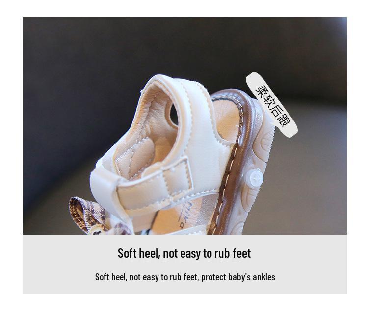 Summer Baby Girl Anti-slip Squeaky Velcro Bow Sandals - First Walker Shoes