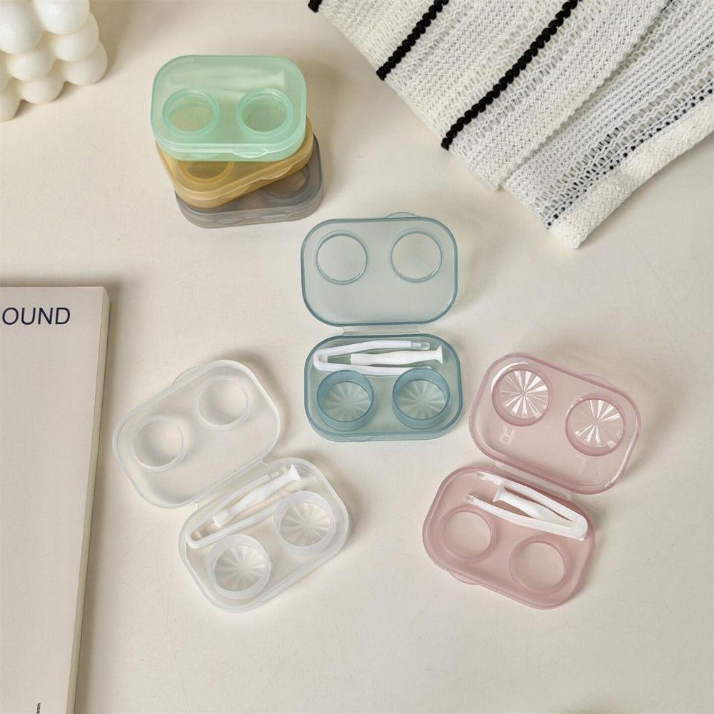 Portable Contact Lens Box Transparent Cosmetic Lenses Container New Lenses Soak Container Travel