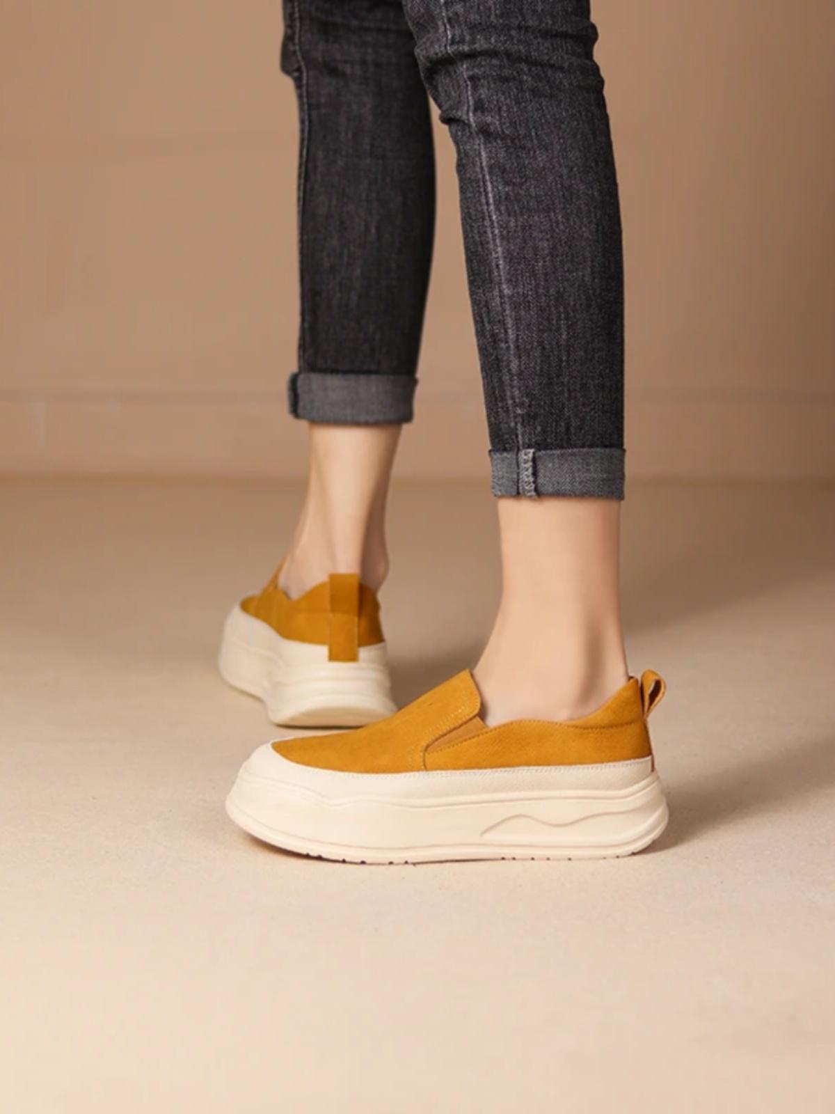 Ретро-лоферы женские весенне-летние универсальные туфли на толстой подошве с плоской — фото 3