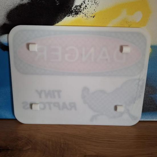 Chicken Hazard Sign 3D Printed Chick Danger Sign Indoor Outdoor Home Farm Garden Decorative Tiny Raptors Warning Sign