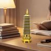 Aris & Juno 13-Tier Brass Pagoda Statue, 7 Inch Wen Chang Tower, Desk Decor for Home Office Study, Feng Shui Symbol for Education & Career Success,