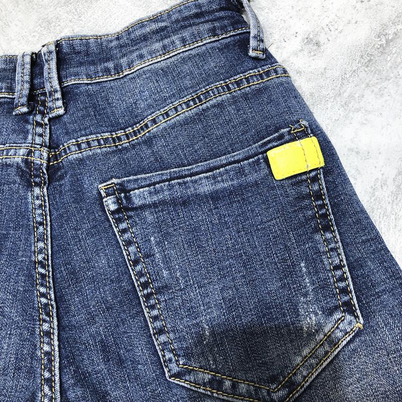 Men's Slim Washed Blue Jeans - Spring/Summer Korean Style