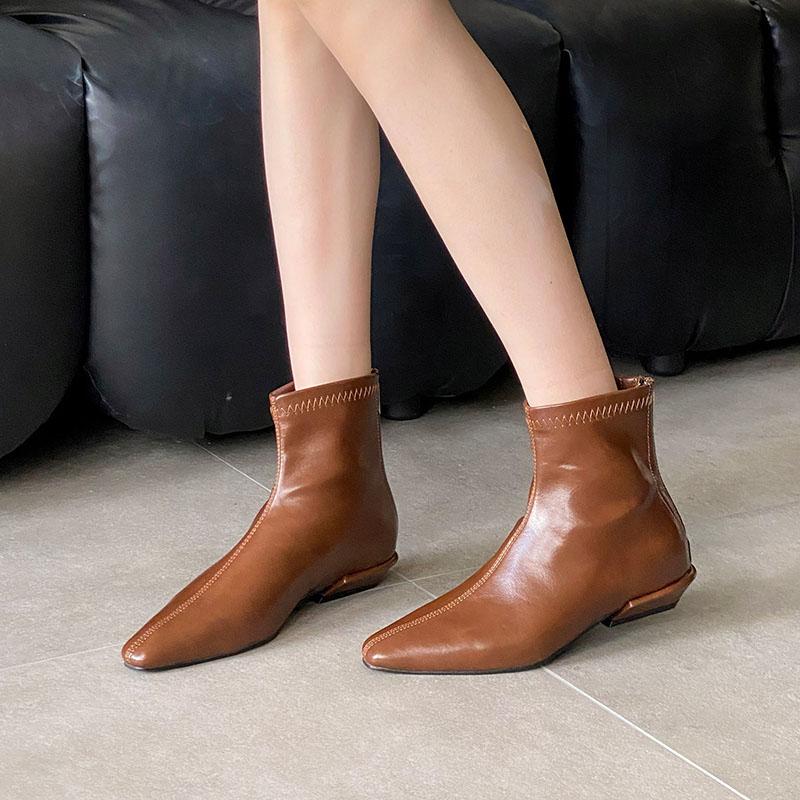 Mode Mode Stretch Damen Stiefeletten Moderne Stiefel mit niedrigem Absatz Schuhe Spitzschuh Damen Kurze Stiefel Pumps Schuhe