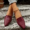 Vintage Leather Pointed Flat Shoes 2025 Women's Large Soft Sole Comfortable Spring and Summer Slip-on Casual Small Leather Shoes