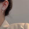 Asymmetrical zircon love fringed earrings metal style high-end earrings niche light luxury fashion earrings women
