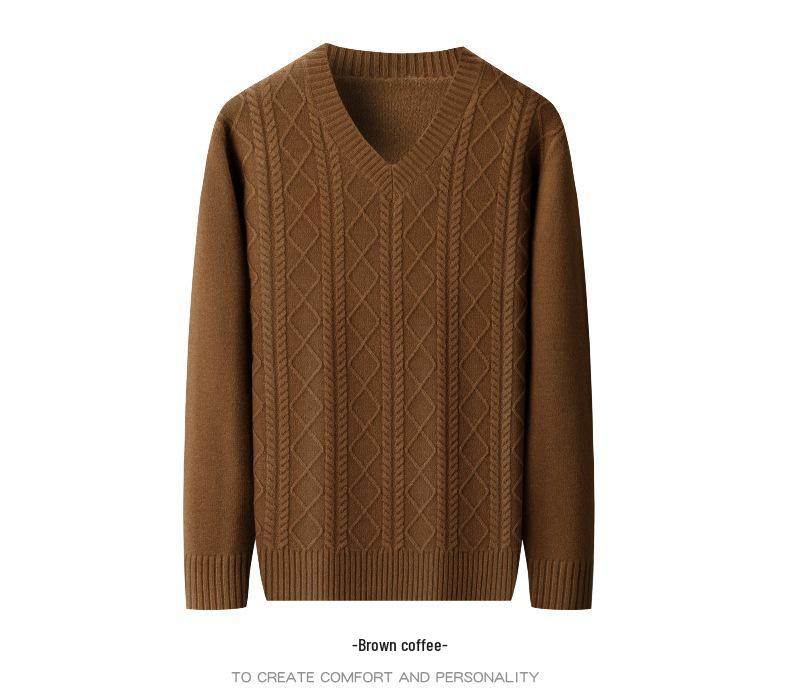 Men's Winter Thick V-Neck Knitwear: Warm, Comfortable, Stylish