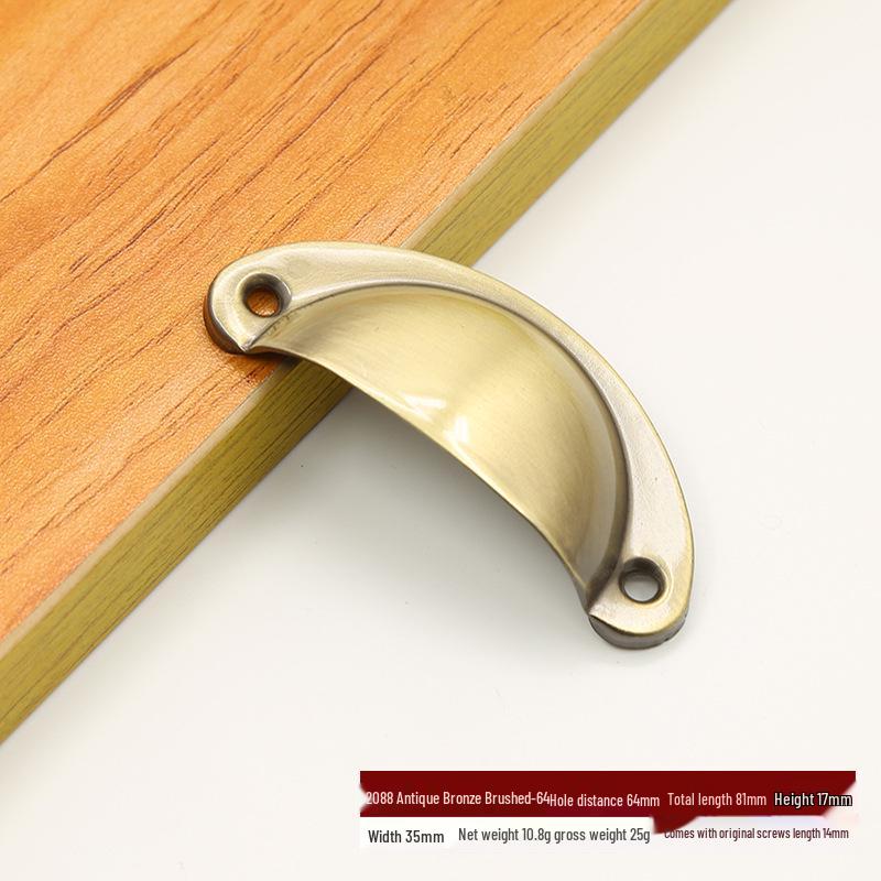 Antique Bronze Semi-Circular Handle for Cabinets: Punch-Free, Classic Design for Kitchen, Shoe, or Medicine Cabinets