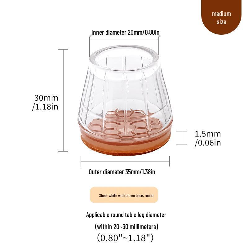 Silicone Chair Leg Covers with Felt Pads - Furniture Protection and Noise Reduction