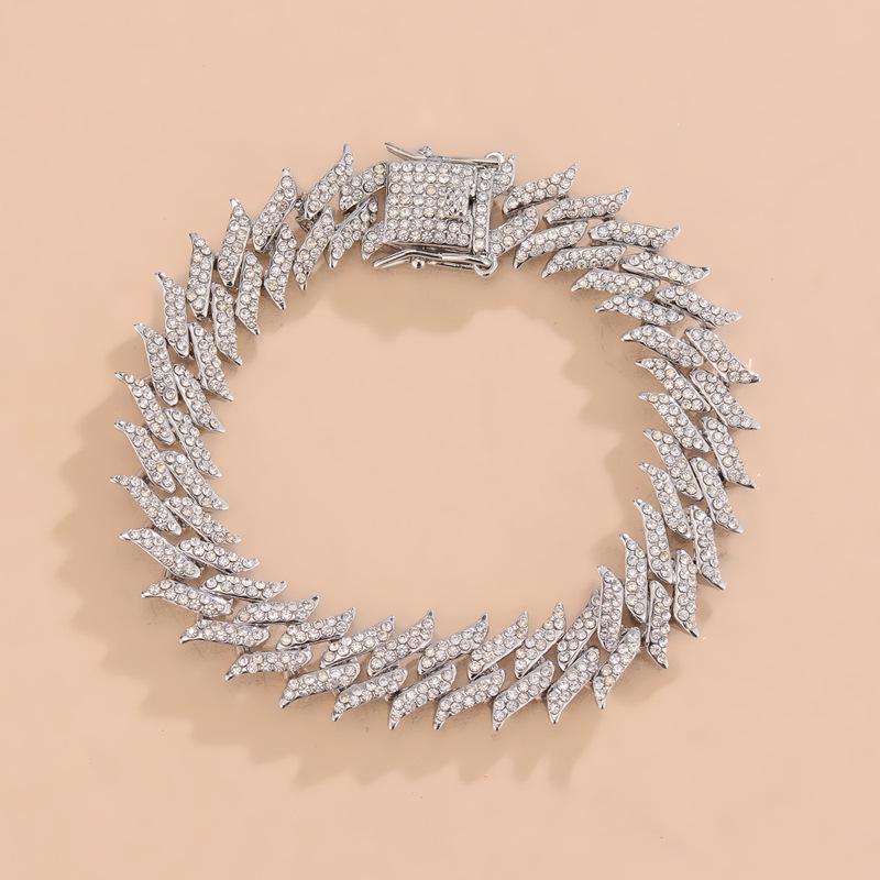 Trendy Men s Shiny Cuban Link Hip Hop Necklace - European  American Style