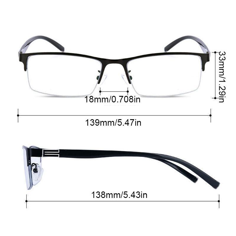 3 Color Transparent Anti Blu-ray Glasses Alloy HD Half-frame Business Myopia Glasses Decorative Plastic Men Reading Eyewear