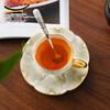 Auratic Magnolia Bloom Ceramic Coffee Cup & Saucer Set