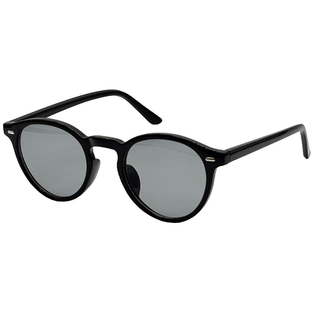 Black x Light Smoke Fashion UV Colored Round [FashionBerry] Boston-style Sunglasses, Glasses, 99% Protection, Lightweight, Lenses/Clear Lenses,