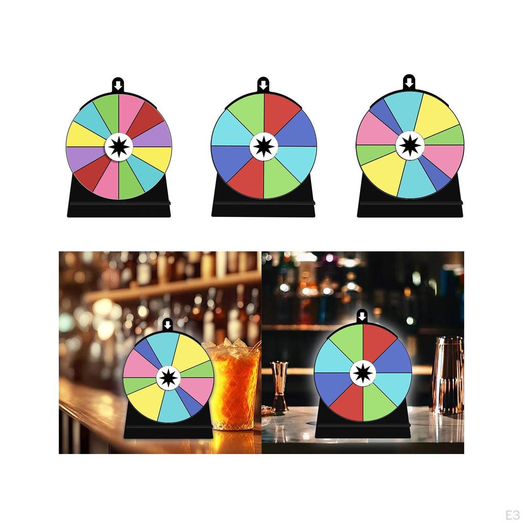Color Rotating Wheel Drinking Game for Adults Editable Reusable with Stand Roulette Fortune