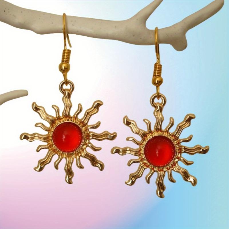 Gothic Sunflower Earrings Inlaid with Acrylic Funny Designer Elegant Geometric Y2K Earrings