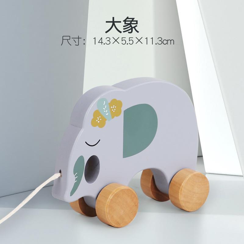 

Деревянный детский прицеп с животными Детский мультяшный гусеница Лев Слон Крокодил Малыш Веселые развивающие игрушки